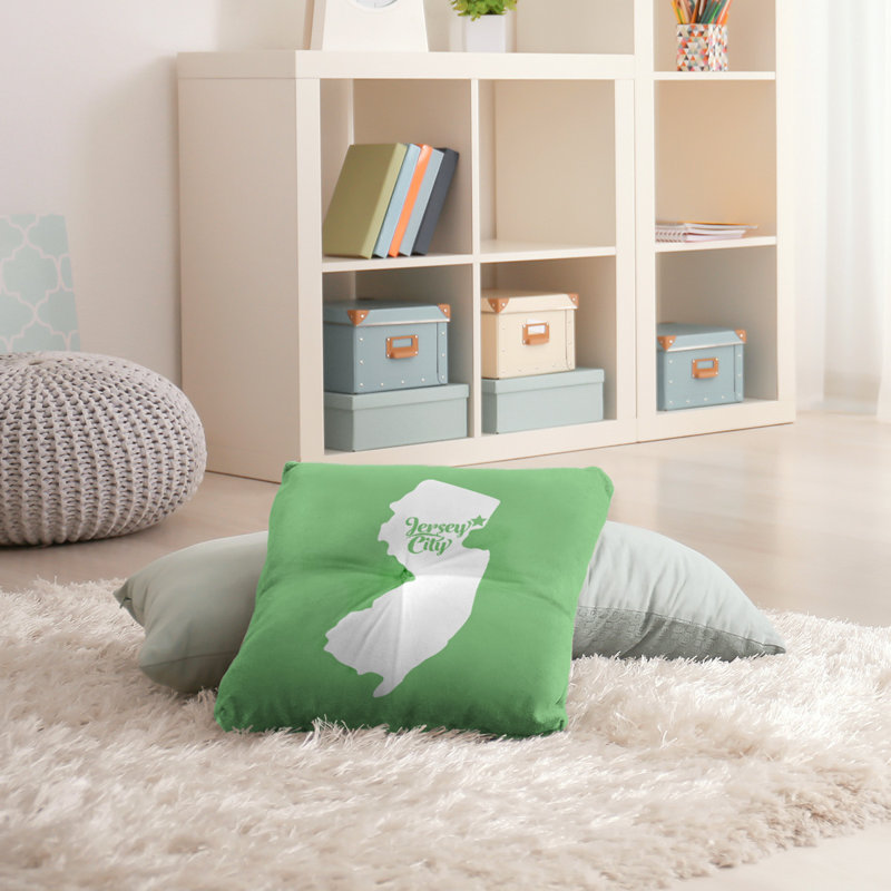 Coussin de plancher touffeté, 30 po x 30 po, Vert, Jersey City