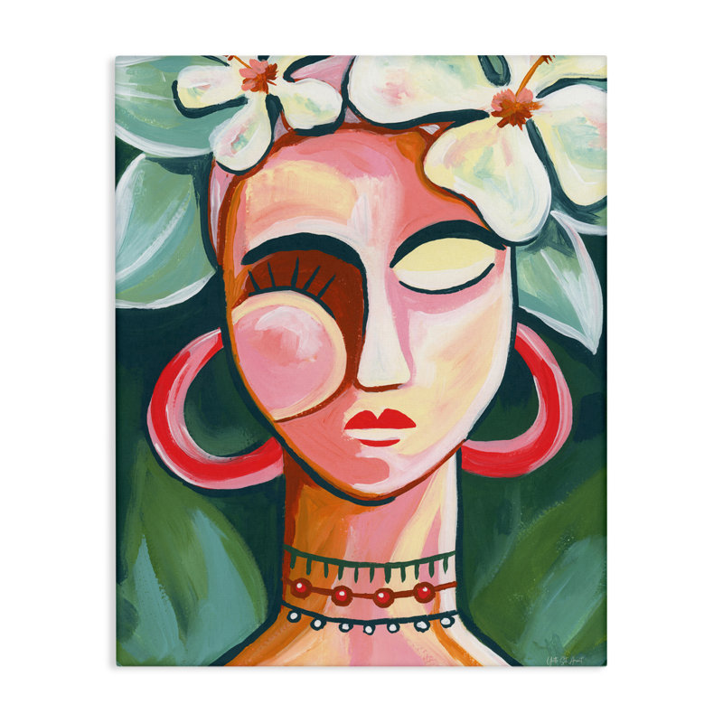 Portrait, toile sous les tropiques, conception par Yvette St. Amant, H 20 po x l 16 po