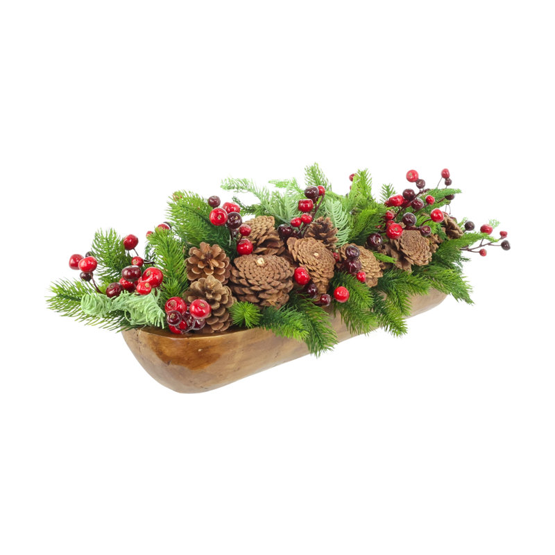 Centre de table Holiday en pot de fleurs en bois