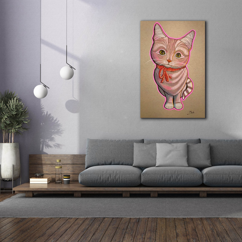 Epic Graffiti 'Hello Cat'  by Bebe Keith Canvas Wall Art, 40" x 60", 60" H x 40" W