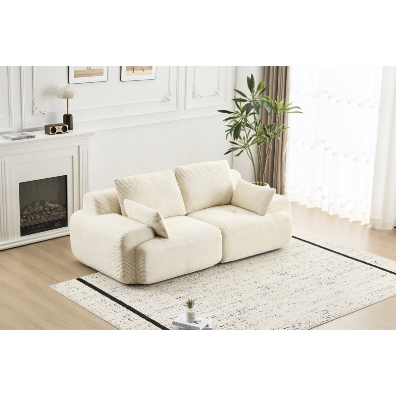 2 places, mousse à mémoire de forme en velours côtelé beige pour animaux de compagnie, espaces de vie, sans assemblage, ensemble de sièges flexibles, siège à traversins hauts pour la chambre, style personnalisable, cou, hanches et dossier ergonomiques et confortables