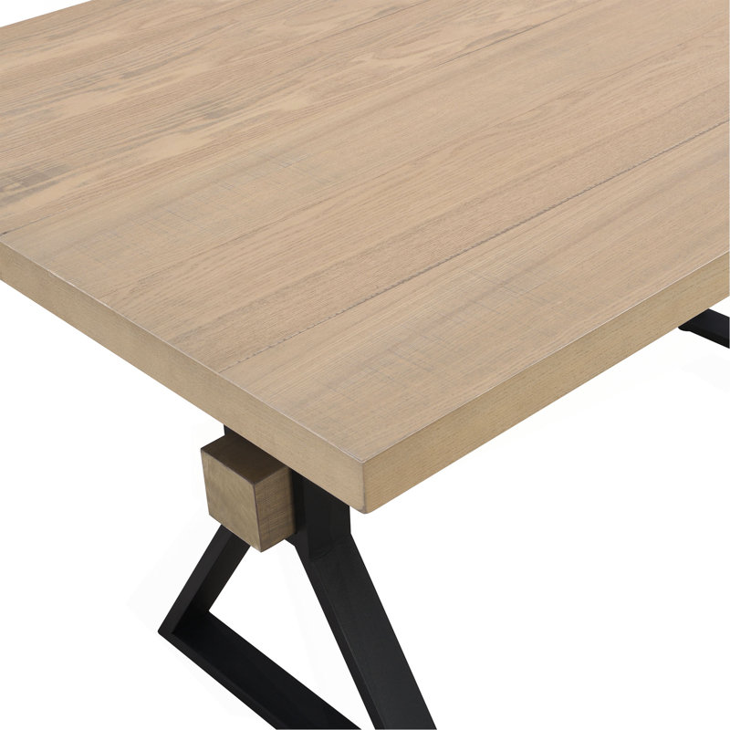 X-Shaped Legs Dining Table, Natural Ash