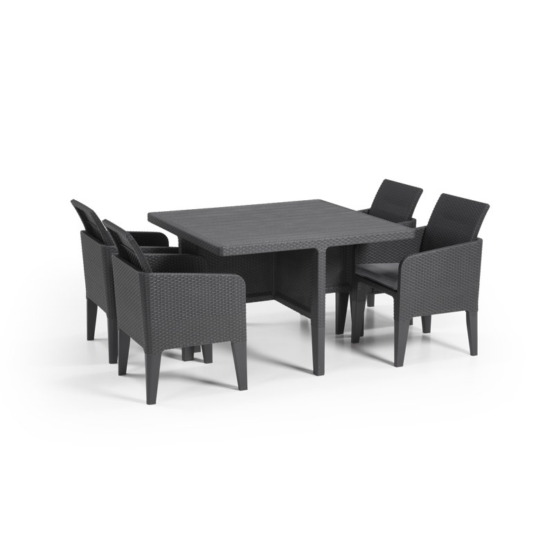 Santiago 4 - Person Rattan Conversation Set with Cushions