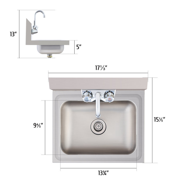 Évier à lessive 17,5 po x l 15,2 po avec robinet