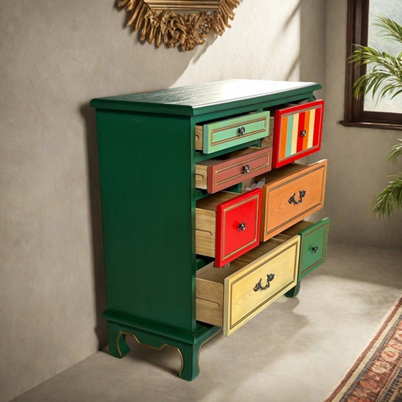 American country style wooden drawer accent chest