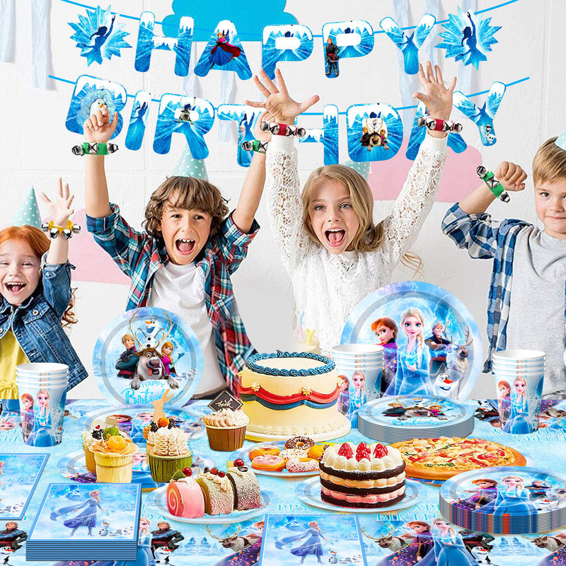 Frozen Birthday Party Supplies-82pcs Frozen Party Tableware Set