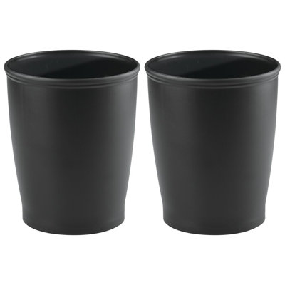 Ensemble de 2 poubelles de salle de bain rondes en plastique iDesign - Bronze