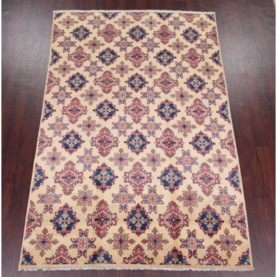 One-of-a-Kind 6'3" X 9'4" 2010s Wool Area Rug in Beige