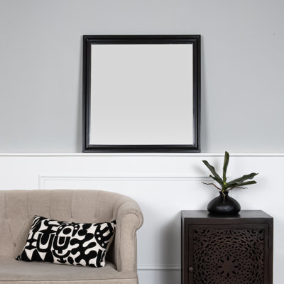 Adish Solid Wood Square Wall Mirror