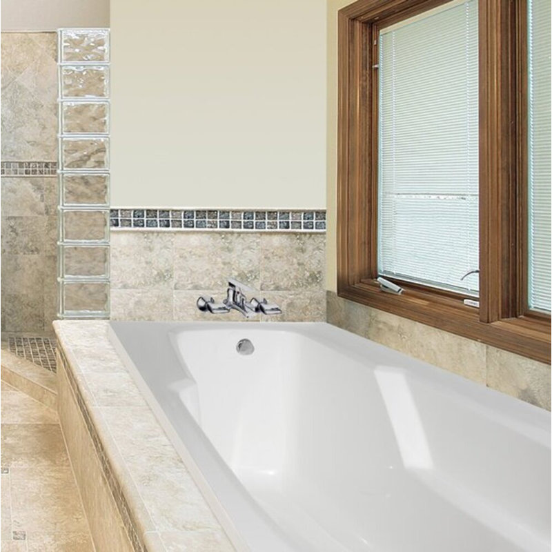 Entre 60'' L Whirlpool Bathtub, Biscuit, Polished Chrome