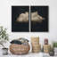 "Moody" noir pastel abstrait nuage minimaliste moderne, art mural 2 pièces-98126380-98126379