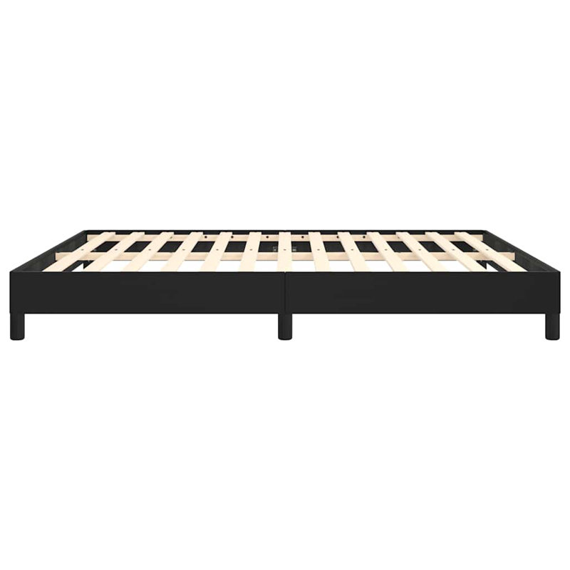 Strath vidaXL Bed Frame, Faux Leather Upholstered Platform Bed Frame, No Mattress, Black, King