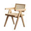 Chaise de salle à manger moderne en rotin de style Mid-Century, fauteuil confortable pour l'intérieur et l'extérieur, design en bois durable et élégant-133760383