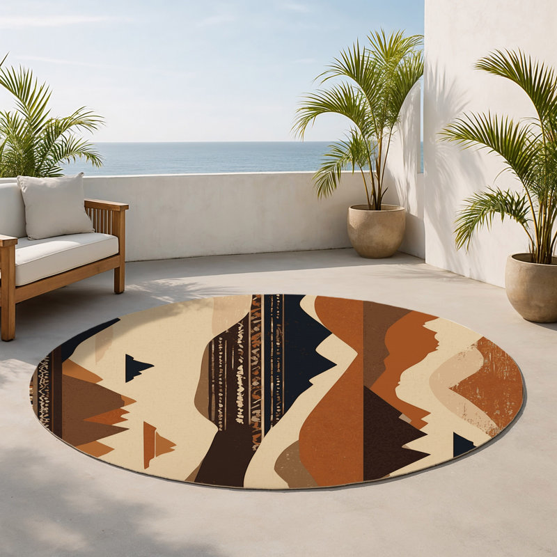 Horizon Echo Indoor And Outdoor Area Rug, Round 5'