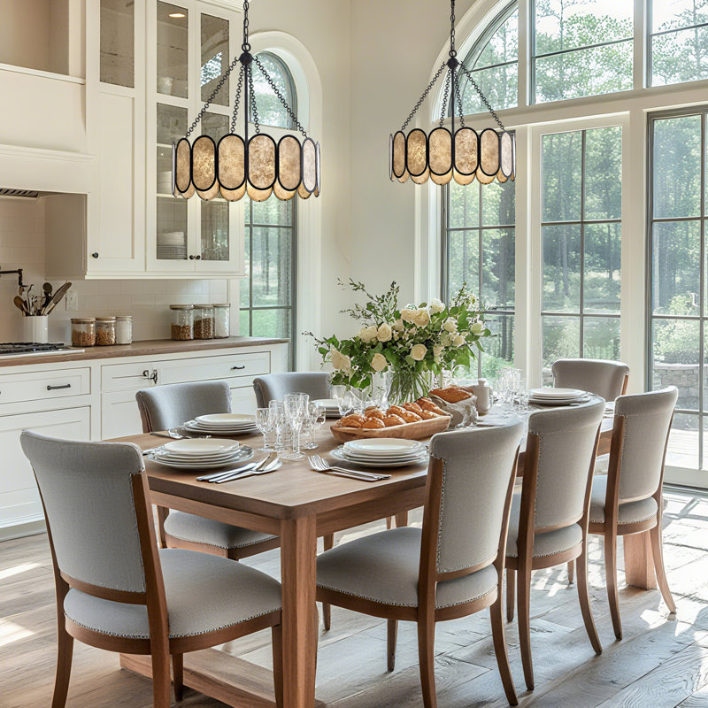 4-Light Mica Drum Chandelier