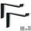 Lemieux Handcrafted Rustic Wooden Wall-Mounted Floating Shelves with Black L Brackets-282333641-344306054