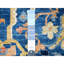 Tapis oriental bleu en laine noué à la main 8 pi 7 po x 11 pi 11 po Aryana