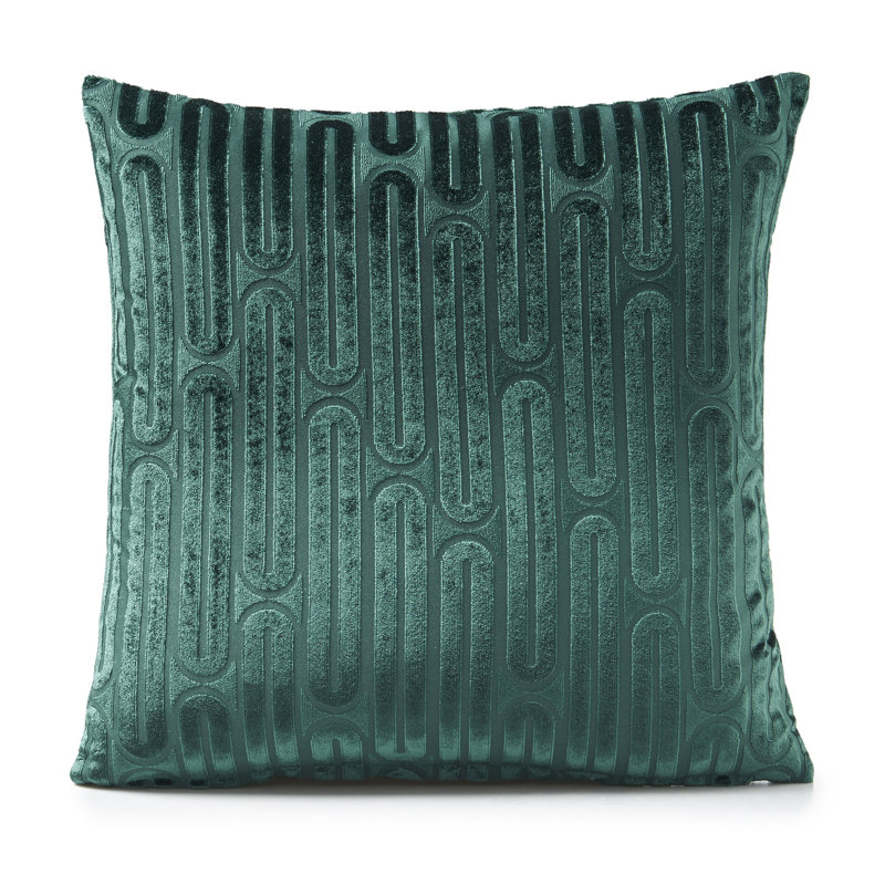 Geometric Scatter Cushion Cover, Green