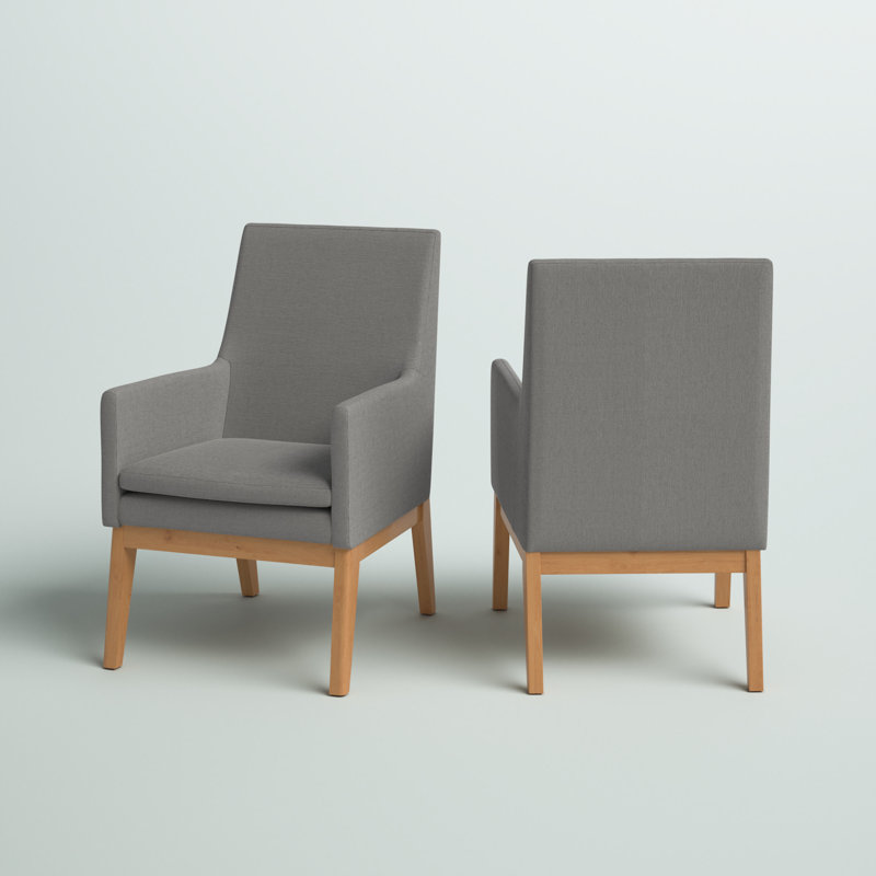 Derrickson Upholstered Armchair, Light Grey Linen