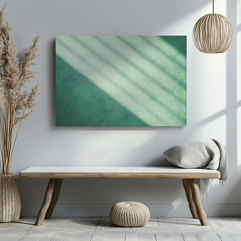 Toile, art mural sur fond vert pastel doux avec une texture subtile qui évoque un sentiment de calme et de tranquillité