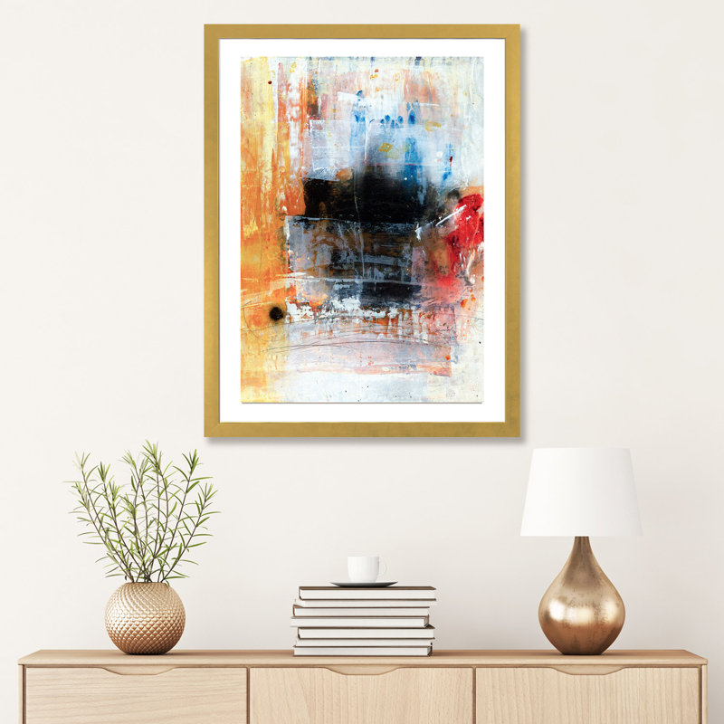 " Dot " by Macchiaroli, 32" H x 24" W x 1" D, Gold Framed Fine Art Paper