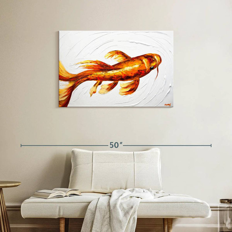 Poisson koi orange, H 24 po x l 36 po