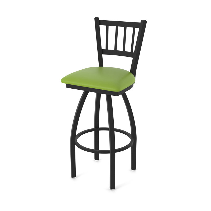Tabouret pivotant 810 Contessa, Noir froissé, Vinyle - vert kiwi Canter, Tabouret de bar (siège d'une hauteur de 30 po)