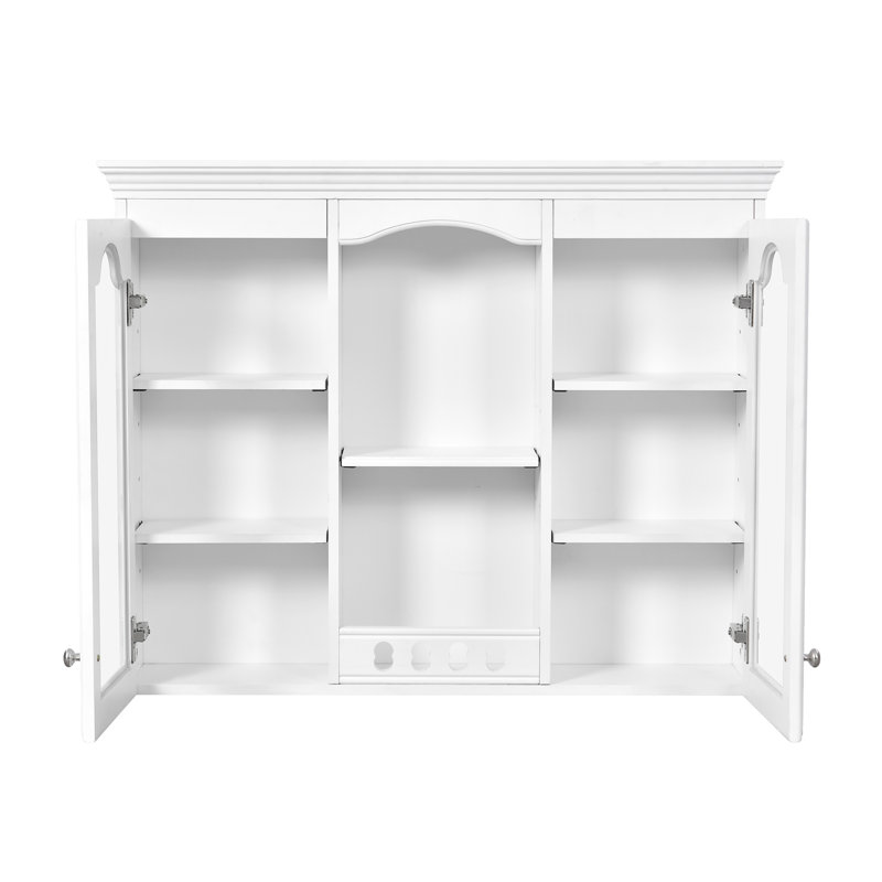 Plat mural pour salle de bain, blanc, tablettes réglables pour accessoires, système de tablettes