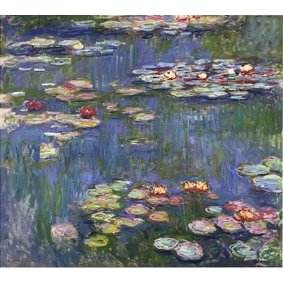 "Les Nymphéas" par Claude Monet, reproduction d'art sur toile tendue
