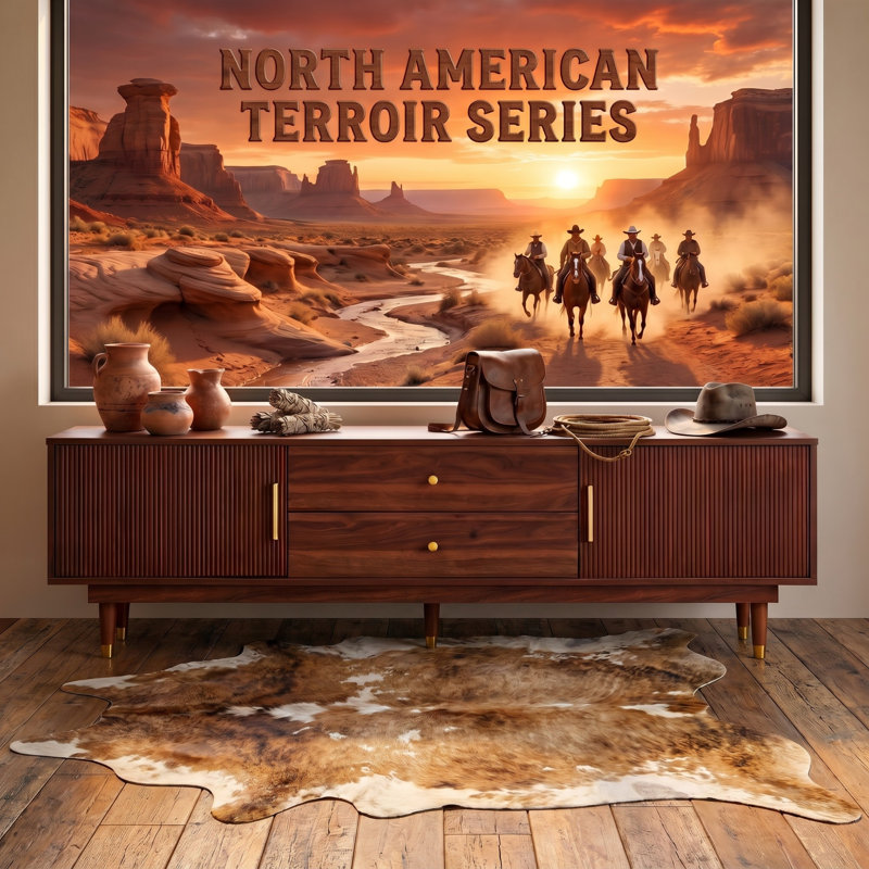 Meuble télé North American Terroir Series Desert Sunset, 22.9" x 78.7" x 15.8", Walnut