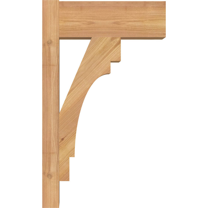 Persienne en bois Merced Block Rustic Timber, P 12 po x H 20 po, Cèdre rouge de l'Ouest l 5 1/2 po (lisse)