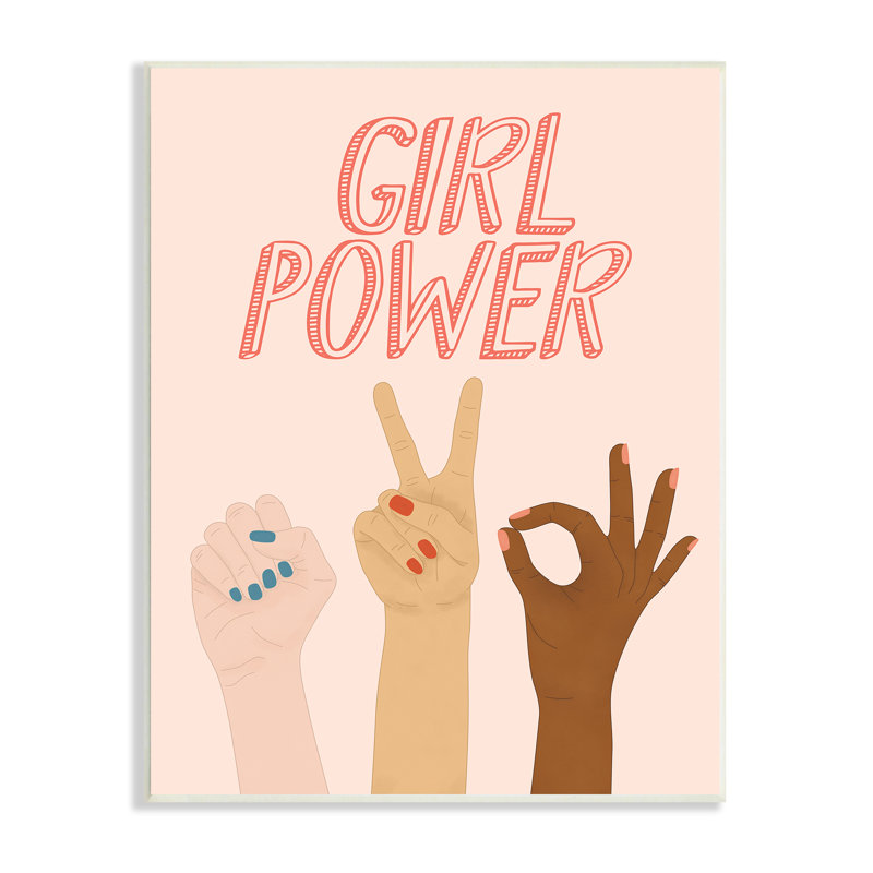 Girl Power Pop - Impression sur toile, H 19 po x l 13 po, Plaque murale