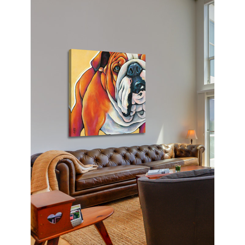 « english bouledogue », reproduction d’art sur toile tendue, H 48 po x l 48 po