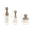 Elegant Glazed Ceramic Decorative Vase for Home Decor - Flower Vases with Modern Shapes, Perfect for Fresh or Faux Floral Displays - Set of 3 Bottles, 21", Ivory