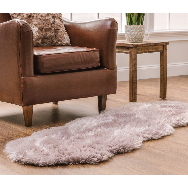 Tapis à poils longs mauve, Nouveauté 2 pi x 6 pi