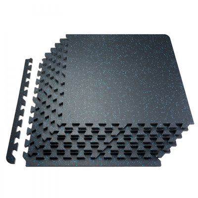 6 PCS 0.56" Thick Gym Floor Mats, 24" x 24" EVA Foam & Rubber Top Interlocking Workout Floor Mats with 24 sq.ft Coverage, Waterproof Exercise Puzzle Flooring for Gym, Home, Garage, Basement