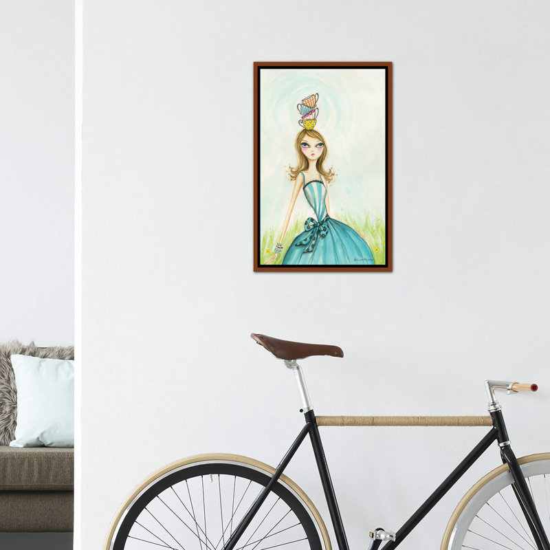 Art de noël à thé, H 26 po x l 18 po x P 1,5 po, Toile avec cadre en bois classique