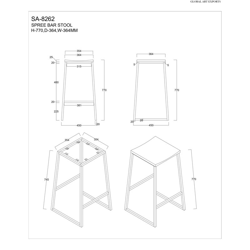 Accacia Wood Bar Stool