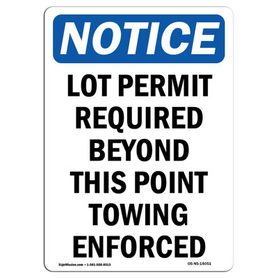 Lot Permit Required Beyond This Sign
