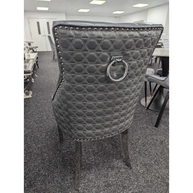 Nova 50cm H Upholstered Metal Side Chair in Grey