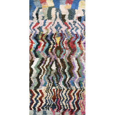 Antique Moroccan - Boucherouitte Moroccan Multicolor 1940s Rug