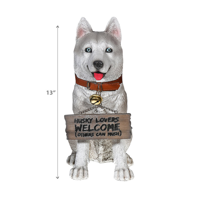 Figurine manfège Husky avec signe