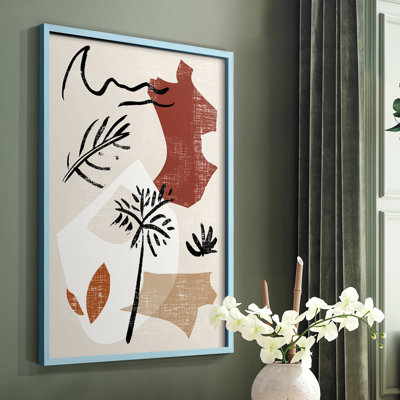 «Soft Palms», reproduction encadrée en bois massif