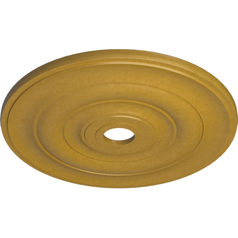 Médaillon de plafond Endurathane Jefferson, DE 26 1/2 po x P 3 5/8 po x P 1 1/2 po (convient aux auvents jusqu'à 5 po), fini or irisé peint à la main