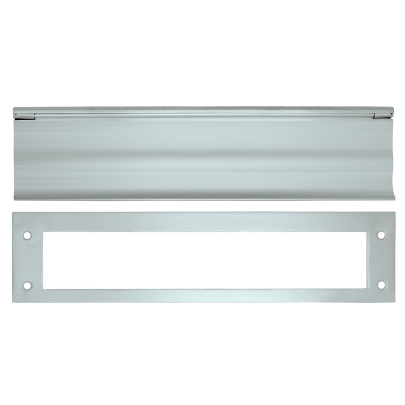 13" x 3" Brass Mail Slot, Brushed Chrome