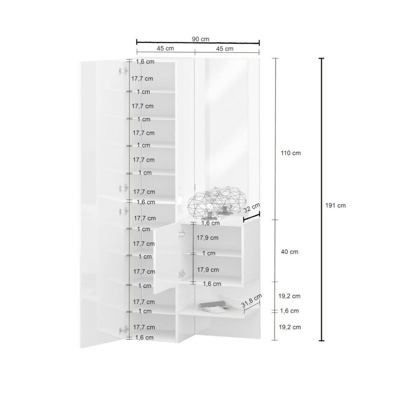 Dcristant 1 Door Wardrobe
