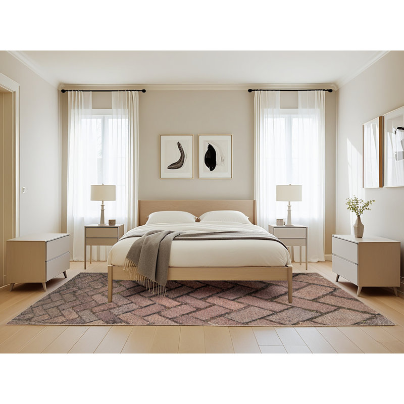 Geometric Indoor Rug, Rectangle 5' x 8'