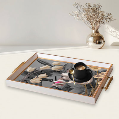 Elegant Glass Tray, 19.7 x 11.4 x 1.4 inches | 100% Durable Glass Construction | Easy to Clean with Damp Cloth | Ideal for Serving, Decorative Display, and Organizing | Stylish Addition to Home Décor