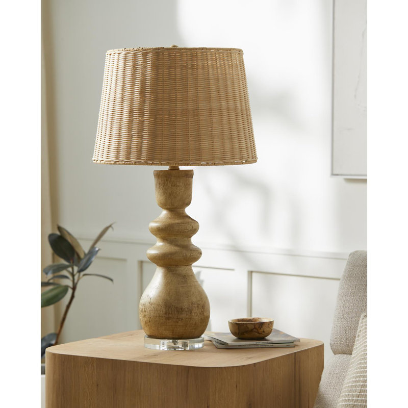 Lampe de table Ayrion, H 29 po x l 16 po x P 16 po, Transparent / gris clair