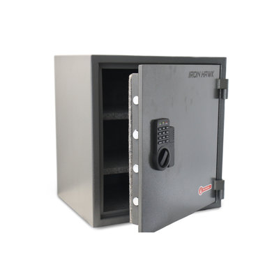 Large Office Steady Safe - Steel Construction, 19.01 In. X 17.01 14.44 In., 80.37 Lb, Gray Chest Steel, High, Wide, Deep,